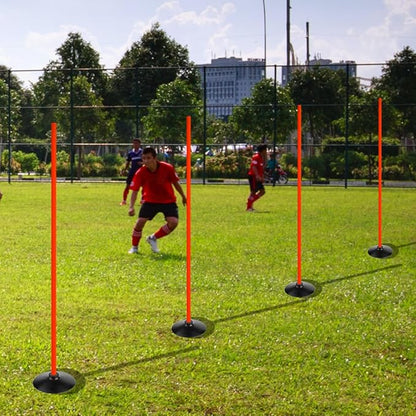 Soccer Basketball Training Poles Detachable Agility Poles Training Equipment, Slalom Drill Speed Training Pole