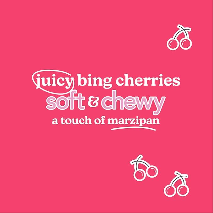 Love + Chew Cherry Almond Minis Bulk Box - Tasty, Gluten Free Cookies - Vegan, Healthy, Paleo, Non GMO - Individually Wrapped and Soft Baked - Made from High Protein Almonds - 1 Ounce Each, 80 Count