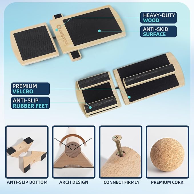 Versatile 40 Inch Beech Wood Balance Beam for Home Use - Enhance Balance, Ankle Strengthener Foot Exerciser for Sprained, Physical Therapy Purposes for Plantar Fasciitis Relief