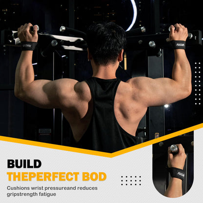 FITFIV Lifting Straps for Weightlifting, Padded Wrist Straps for Gym