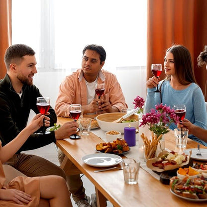 4 Packs 2x3 Inch Unscented Purple Pillar Candles, Small Dripless 24 Hours Solid Colored Column Cylinder Candles for Home Dinner Table Relaxation Spa Decoration