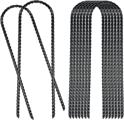 20 Pack 10 Inch Heavy Duty Trampolines Wind Stakes Galvanized Steel Garden Stakes U-Shaped Staples for Landscaping, Camping Tents, Soccer Goals and Garden Decoration