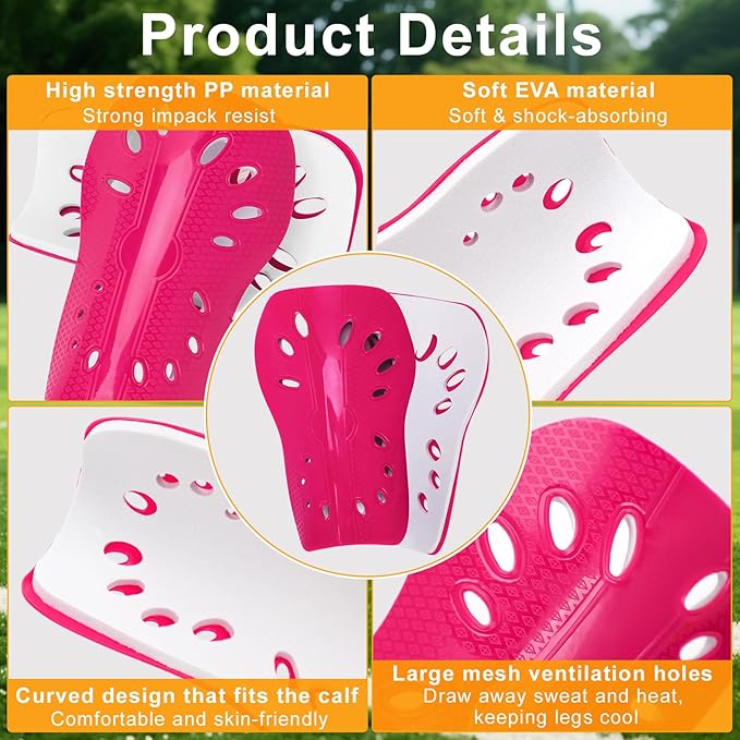 2 Pairs Shin Guards Soccer for Kids,Shin Pads Extra Lightweight Breathable Slide in Shin Guard for Football Training Match Outdoor Activities Protective Slip-in Shin Guards for Boys Girls