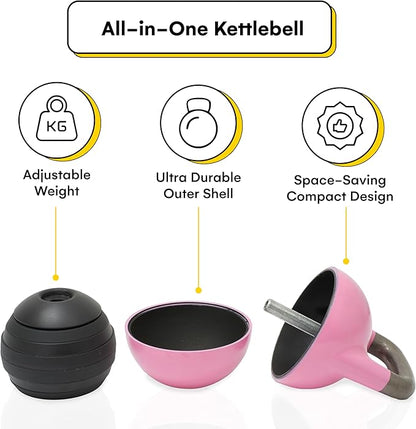 Kettlebell Kings Powder Coated Kettlebell Weights - 9-97 lb Strength Training Kettlebells for Men and Women - Hand Weights Workout Gym Equipment - Weights Set for Home Gym- New