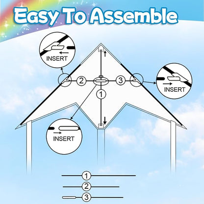 Kite for Kids Adults Easy to Fly, Rainbow Kites for Toddlers Age 3-5 Beginners, Kites for Kids Ages 4-8 8-12 Easy to Fly in Low Wind- Kite for Family Beach Outdoor Games and Activities