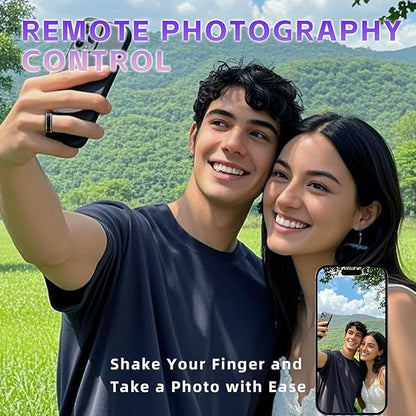 Activity Tracker Ring for Men ??Smart Ring with Heart Rate, SpO2, Blood Pressure, Sleep Monitoring, Step & Calorie Counter, 5ATM Waterproof, No Subscription Fee (Black, 7)