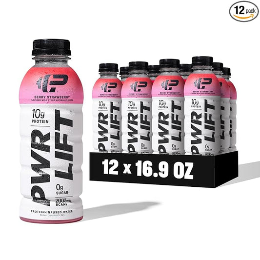 Whey Protein Water Sports Drink by PWR LIFT | Berry Strawberry | Keto, Vitamin B, Electrolytes