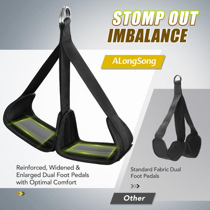 ALongSong Pull Up Assistance Bands with Foot Support Pedal Upgraded Heavy Duty Resistance Bands
