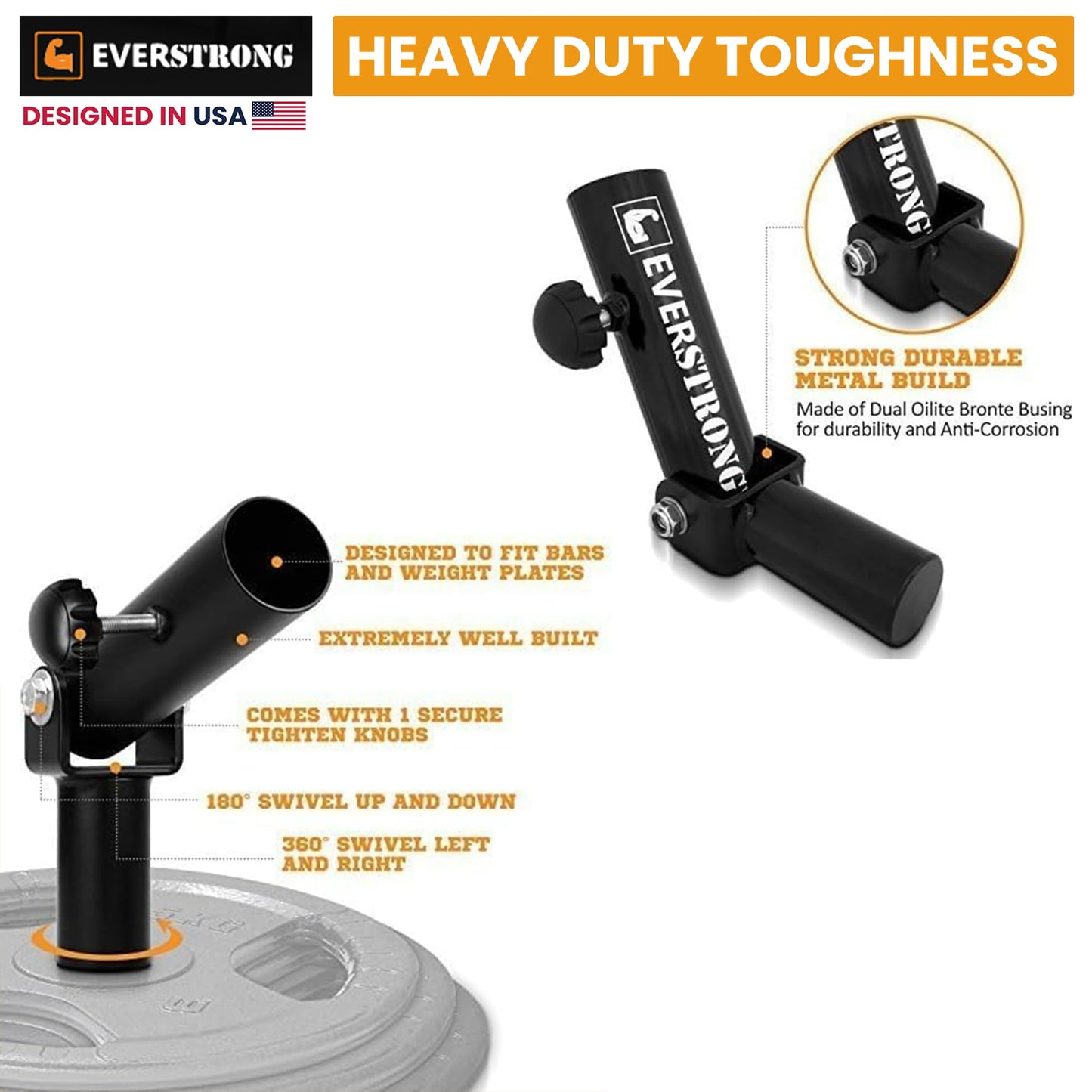 EVERSTRONG Elite Heavy Duty T-Bar Row Olympic Bars - Landmine Attachment for Barbell Workouts