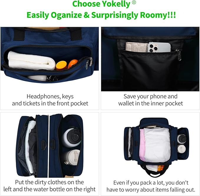 Sports Duffel Bag 26 Inch Travel Gym Duffle - Navy Blue