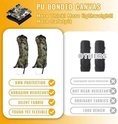 SPIKA Strike Snake Gaiters, Waterproof Snake Chaps for Hunting, Adjustable and Snake Resistent Leg Protective for Outdoors Hiking