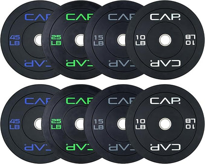 CAP Barbell 2-Inch Olympic Bumper Plate Weight Set | 100-370 lbs | Multiple Options