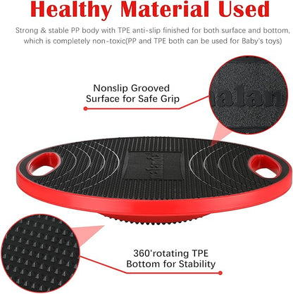 NALANDA Wobble Balance Board, Core Trainer for Balance Training and Exercising, Healthy Material Non-Skid TPE Bump Surface, Stability Board for Kids and Adults Black
