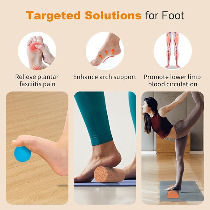 Cork Balance Board Ankle Stability Trainer, Textured Natural Cork Foot Strengthener for Mobility Support and Fall Protection, Balance Board for Foot Function