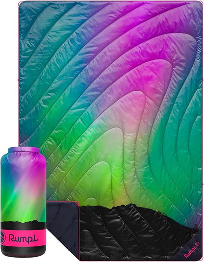 Rumpl Green Northern Lights Puffy Throw Blanket