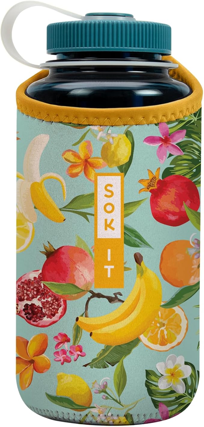 Sok It BotlSok Water Bottle Sleeve Insulated Neoprene Cover (Paradise Punch, Fits 32oz Nalgene)