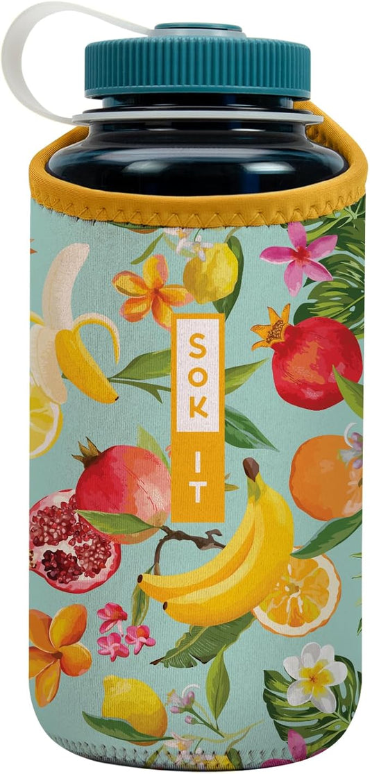 Sok It BotlSok Water Bottle Sleeve Insulated Neoprene Cover (Paradise Punch, Fits 32oz Nalgene)