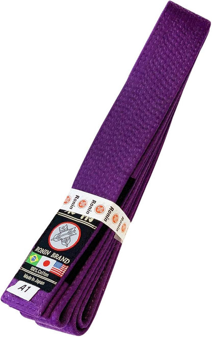 Ronin Brand - Japan Made Deluxe Jiujitsu BJJ Gi Belt - 1.75” wide-12 Row Stitching