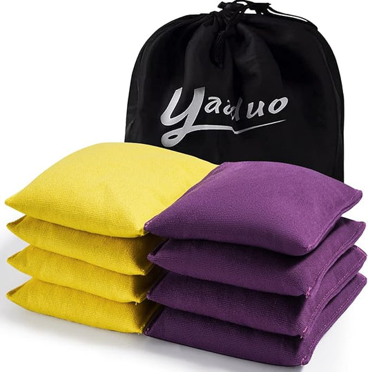 Set of 8 Regulation Cornhole Bags Double Sided, Weather Resistant Bean Bags for Cornhole Toss Game