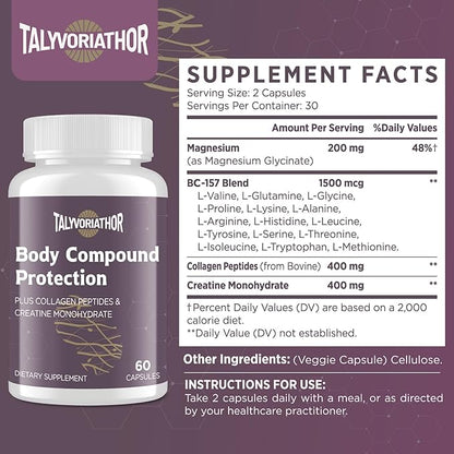 New 157 Body Compound Protection 1500mcg for Men & Women | Gluten-Free | 60 Capsules (2 Bottle)