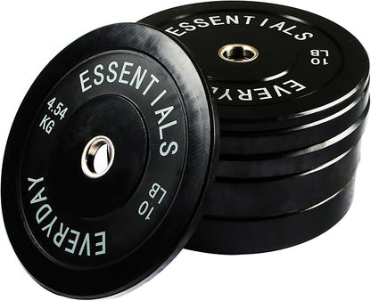 2-Inch Olympic Bumper Plates, Perfect Weight Plates for Weightlifting and Strength Training, Multiple Weights Available