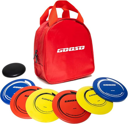 Disc Golf Set - Driver, Mid-Range and Putter Discs with Disc Golf Bag for Outdoor and Backyard, Comfortable Plastic, 6 Pack