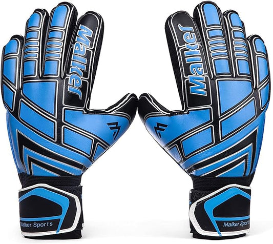Malker Soccer Goalie Gloves Goalkeeper Gloves with Fingersave and Double Wrist Protection, Strong