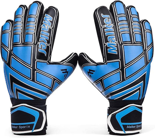Malker Soccer Goalie Gloves Goalkeeper Gloves with Fingersave and Double Wrist Protection, Strong