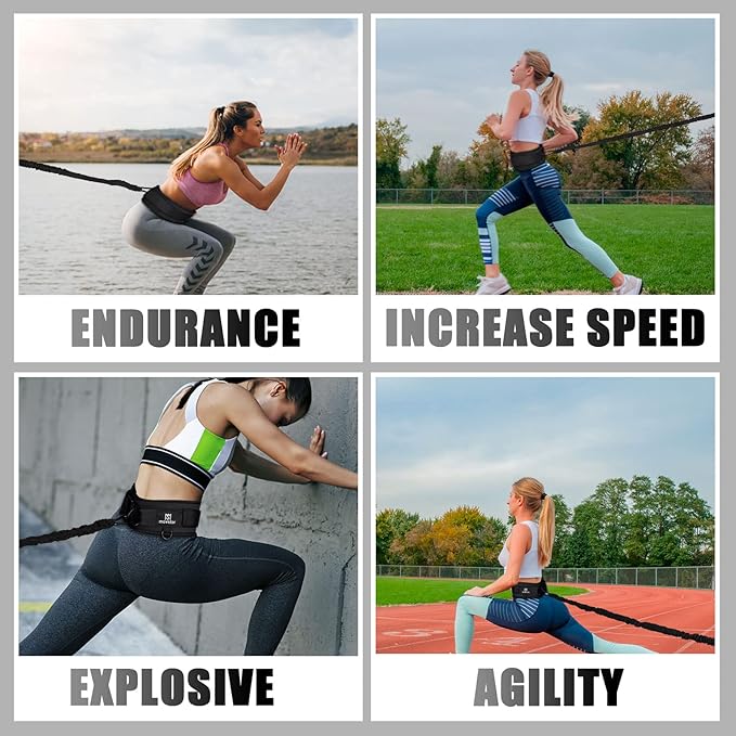 Pseudois Resistance Bungee Band, Running Training Bungee Workout Band, Speed Strength, Basketball and Football Equipment for Improving Strength, Power and Agility