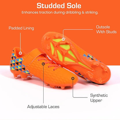 Soccer Cleats for Kids & Youth | Lightweight Football Shoes for Firm Ground | Durable Girls & Boys Soccer Cleats with Non-Slip Sole | Comfortable Soccer Boots | Unisex Size 11-6