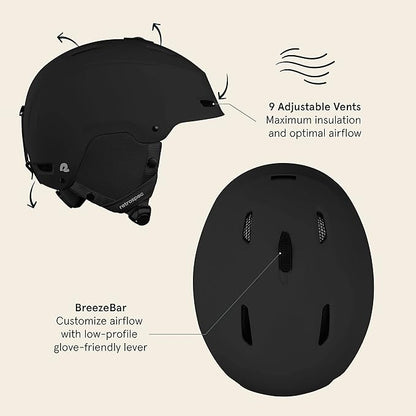Retrospec Zephyr Ski Helmet - Snowboard Helmet for Adults & Youth - Adjustable Fit with Breathable Vents for Men, Women, Boys and Girls