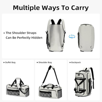 CLUCI Gym Bag for Men & Women, 35L Sports Duffle Bag for Travel,4 in 1 Weekender Bag,Overnight Backpack with Shoe Compartment,Carry on Duffel Bag for Airplane