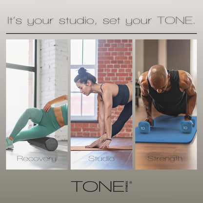 Tone Fitness Premium Extra Thick 1-Inch High Density Exercise Mat with Carry Strap – Non-Slip