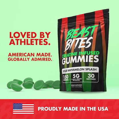 Creatine Infused Gummies - 5g Creapure Creatine Monohydrate Per Serving - NSF Certified for Sport - 30 Servings
