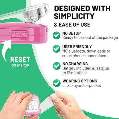 3D Pedometer for Walking, Simple Step Counter with Large Digital Display, Step Tracker with Removable Clip Lanyard, Accurately Track Steps for Men Women Kids Adults Seniors