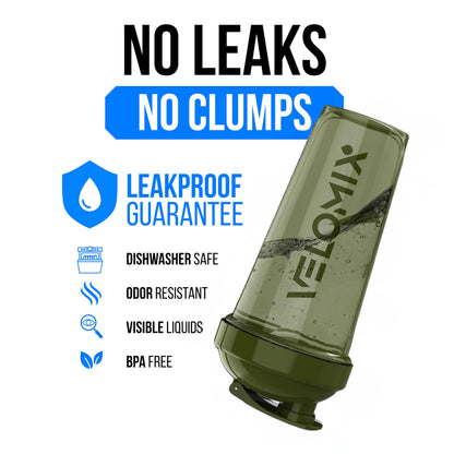 VELOMIX 2 Pack 28oz Protein Shaker Bottle for Protein Mixes, Blue/Green