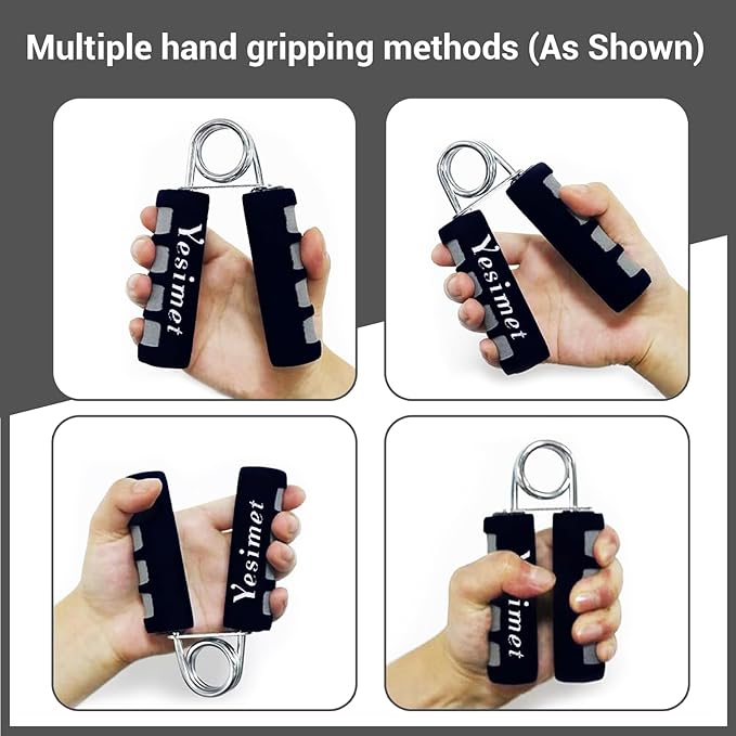 2 Pack Hand Grip Strengthener Set, Forearm Exerciser, Finger Gripper, Grip Strength Trainer, Hand Grip- Soft Foam Hand Exercise for Quickly Increasing Wrist Forearm and Finger Strength
