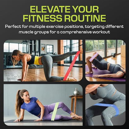 Fabric Resistance Bands for Working Out with 5 Strength Levels - Extra Light to Extra Heavy, Thick Resistance Workout Bands for Legs, Glutes, Hip, Stretching, Strength Training, and Physical Therapy