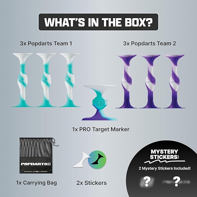 Popdarts PRO Pack Game Set (Retro) - Indoor, Outdoor Suction Cup Throwing Game - Competition with a POP