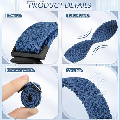 Tiptops Braided Nylon Bands Compatible with Fitbit Inspire 3/Inspire 2/Inspire/Inspire HR/Ace 2/Ace 3, Adjustable Loop Stretchy Straps Replacement Wristbands for Fitbit Inspire Women Men