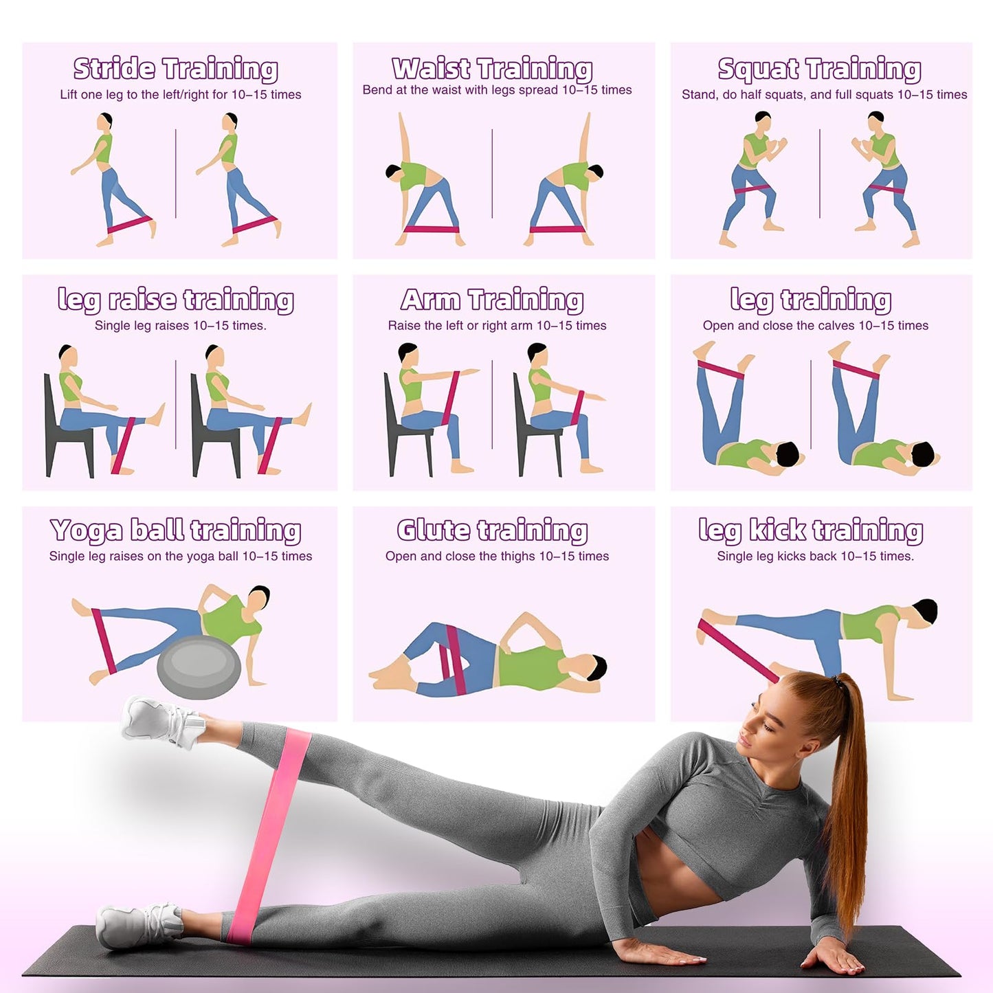 Resistance Loop Exercise Bands, Resistance Bands Exercise Bands for Home Fitness, Stretching