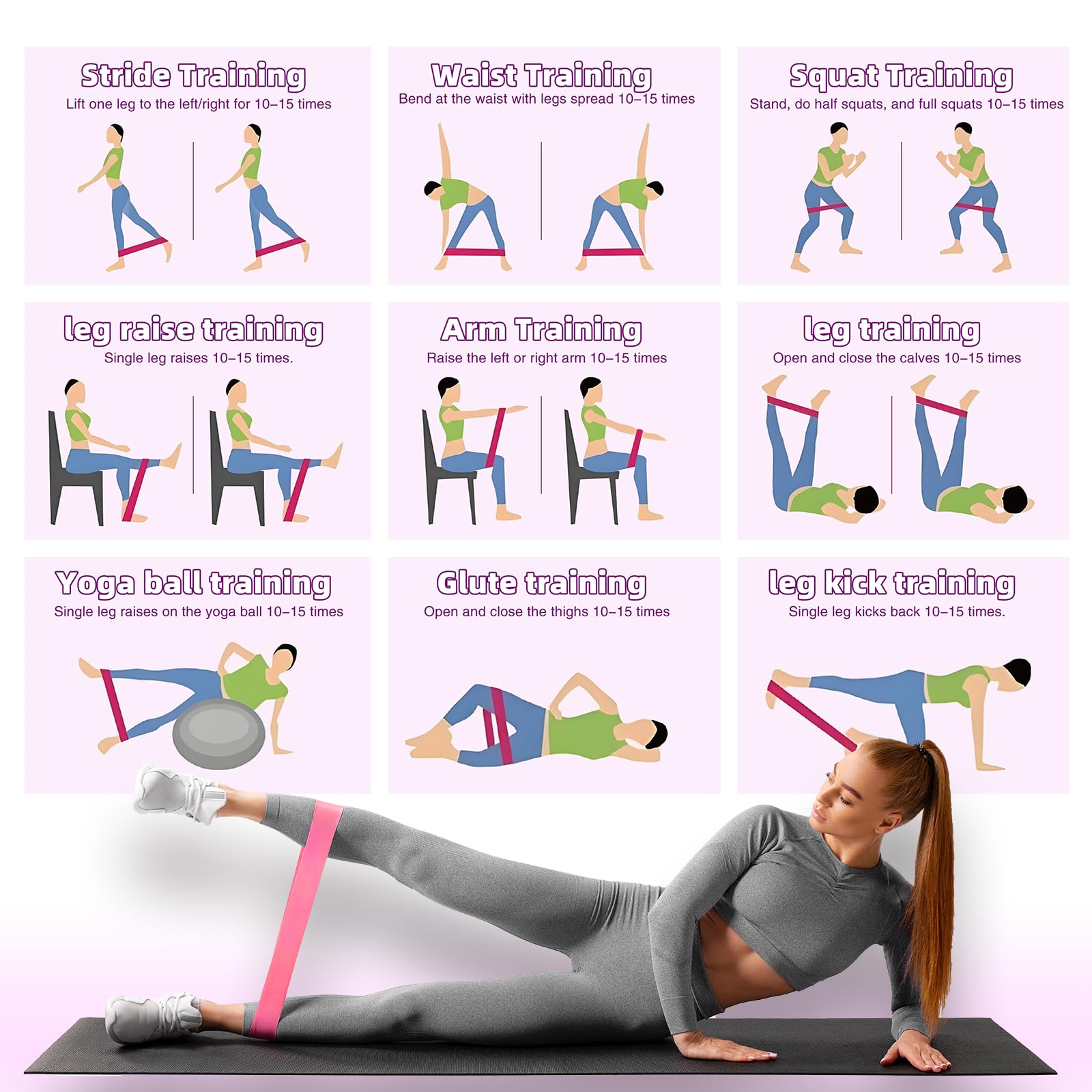 Resistance Loop Exercise Bands, Resistance Bands Exercise Bands for Home Fitness, Stretching