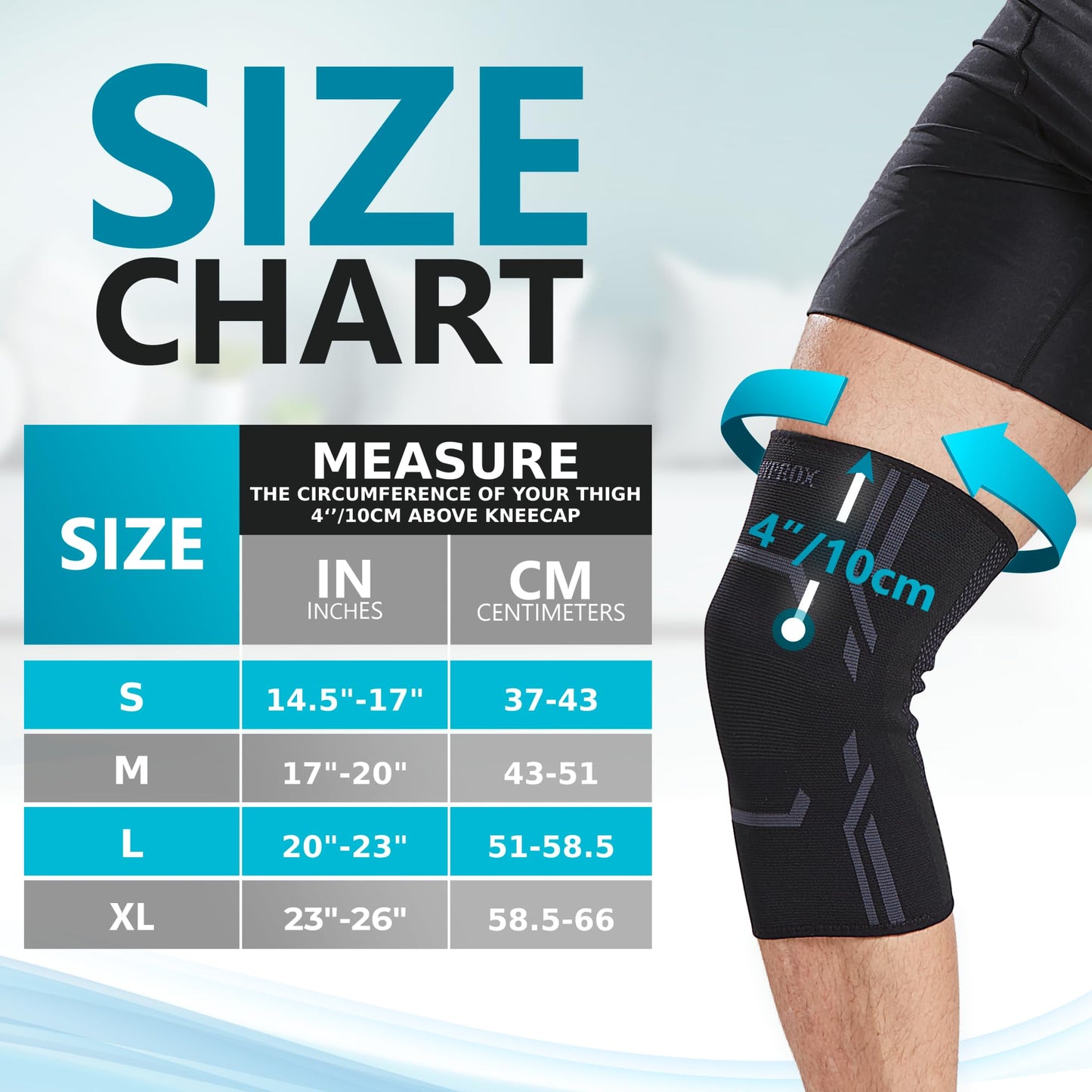 Bodyprox Knee Compression Sleeve for Men and Women (2 Pack), Knee Support Brace for Running and