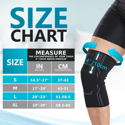 Bodyprox Knee Compression Sleeve for Men and Women (2 Pack), Knee Support Brace for Running and