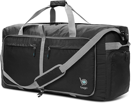 Bago Large Foldable Duffel Bags for Traveling Women & Men - 100L Packable Duffle Bag for Travel