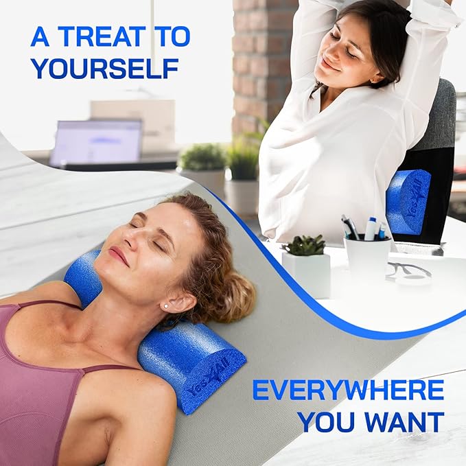 Yes4All Medium Firm Half Foam Rollers for Post-Workout Relaxation, 12/18/24/36 inch PE Foam Roll for Back Massage & Yoga Exercise