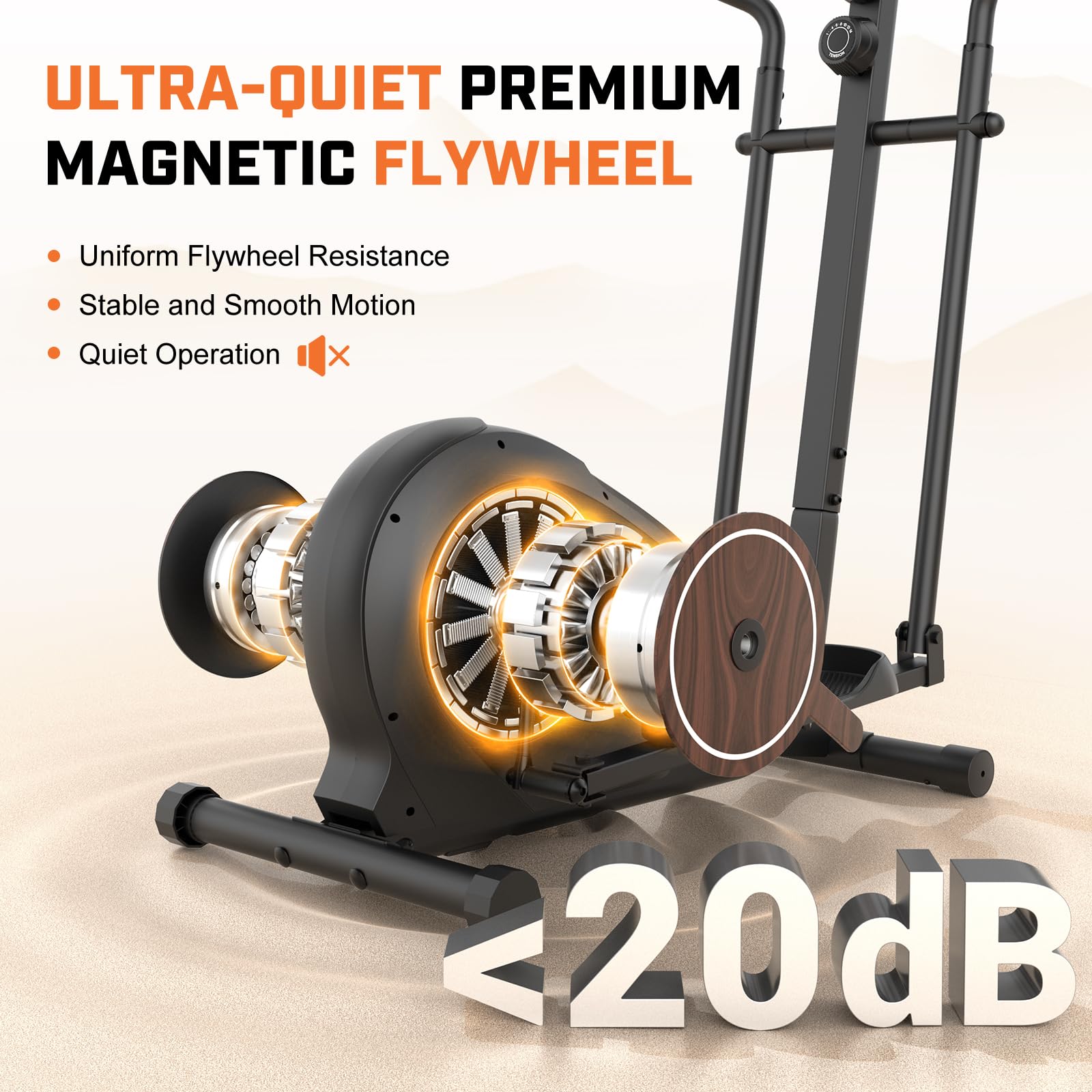 ANCHEER Elliptical Exercise Machine, Elliptical Trainer for Home Gym, Exercise Equipment 500Lbs Max