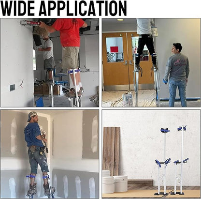 24-40 Inch Silver Drywall Stilts Aluminum Tool Stilt with Protective Knee Pads Portabl Adjustable For Painter Walking Painting