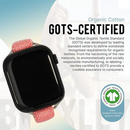 Braxley Bands - Organic Cotton Watch Bands For Women and Men, Compatible With All Apple Watch Sizes and Series - Washable, Sweat-Absorbent, Breathable Fit, Elastic Smart Watch Bands