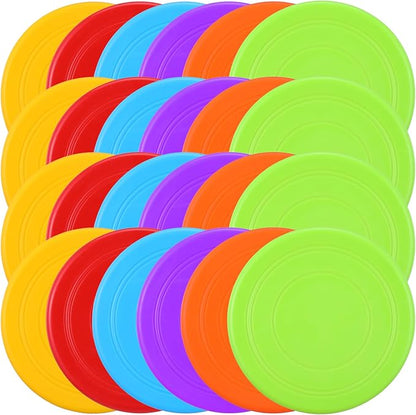 24pcs Flying Disc 7 Inch Silicone Flying Disks Bulk for Dog Outdoor Backyard Lawn School Teaching Early Education Sports Games Party Favors, 6 Colors